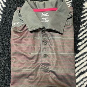 Oakley Men’s Golf Polo Shirt Size Large Pink/ Gray